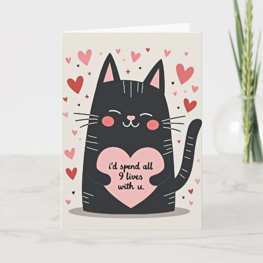 Black Cat 9 Levens Liefde Kaart (Voorkant)