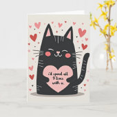 Black Cat 9 Levens Liefde Kaart (Gele Bloem)