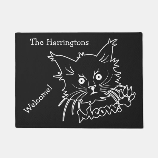 Black Cat aangepaste deurmatten (Voorkant)