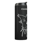 Black Cat aangepaste naam tumbler Thermosbeker (Gedraaid links)