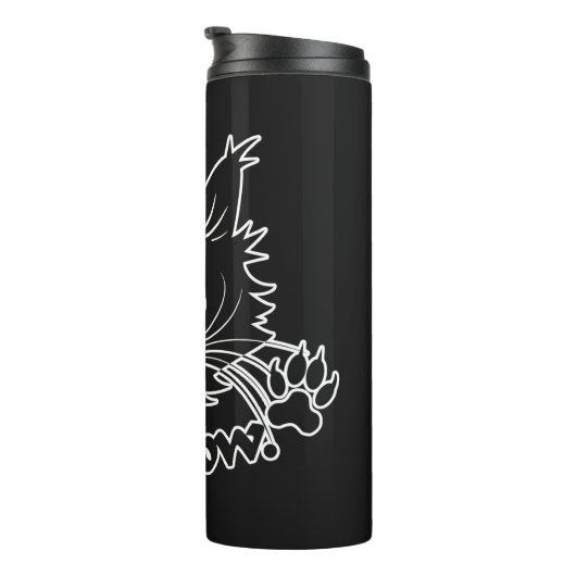 Black Cat aangepaste naam tumbler Thermosbeker (Geroteerd rechts)