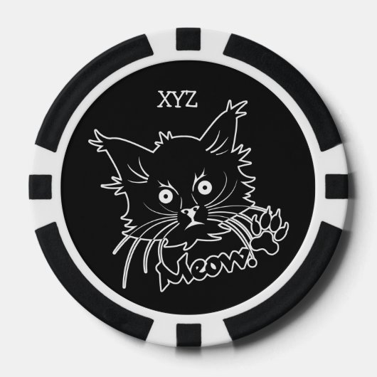 Black Cat aangepaste poker chips (Voorkant)