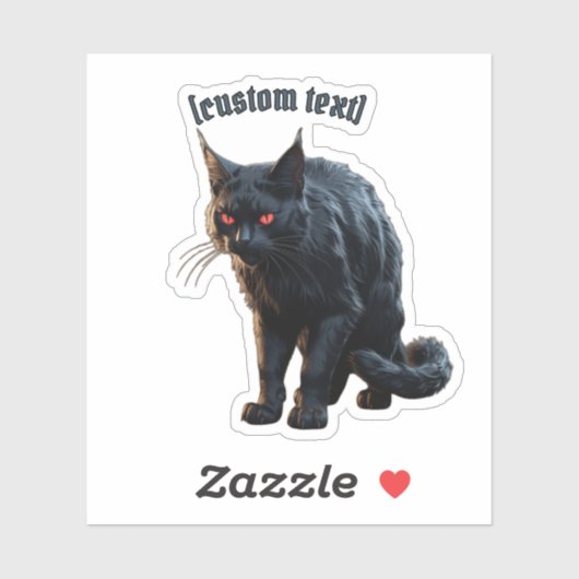 Black Cat – Aangepaste tekst & gesneden vinyl Stic Sticker (Vel)