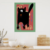 Black Cat Abstract Poster (Keuken)