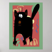 Black Cat Abstract Poster (Voorkant)
