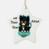 Black Cat Adopt Keramisch Ornament (Rechts)