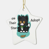 Black Cat Adopt Keramisch Ornament (Links)