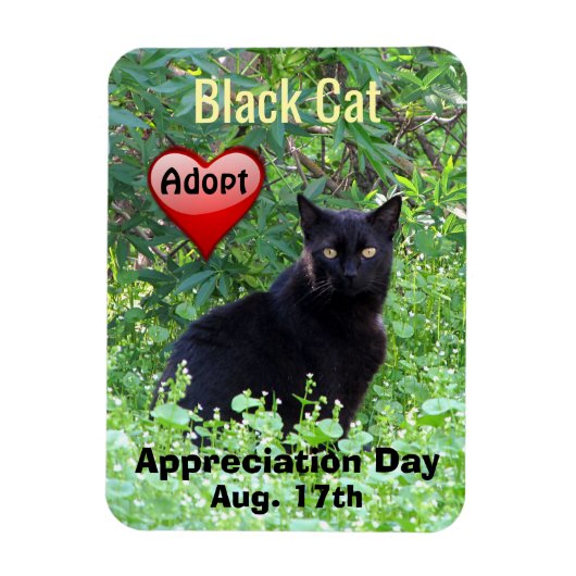 Black Cat Adoption Appreciation Day Magnet Magneet (Verticaal)