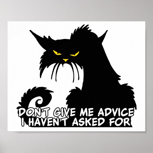 Black Cat Advice Gezegde Poster (Voorkant)