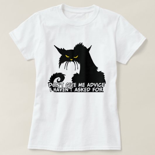 Black Cat Advice Gezegde T-shirt (Design voorkant)