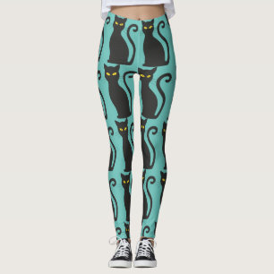 BLACK CAT-AFDRUKBLAUW YOGA-PANTEN LEGGINGS