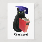 Black Cat Afstudeerder Bedankt Briefkaart (Voorkant)
