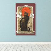 Black Cat, Alexandre Steinlen Canvas Afdruk (Insitu (Houten vloer))