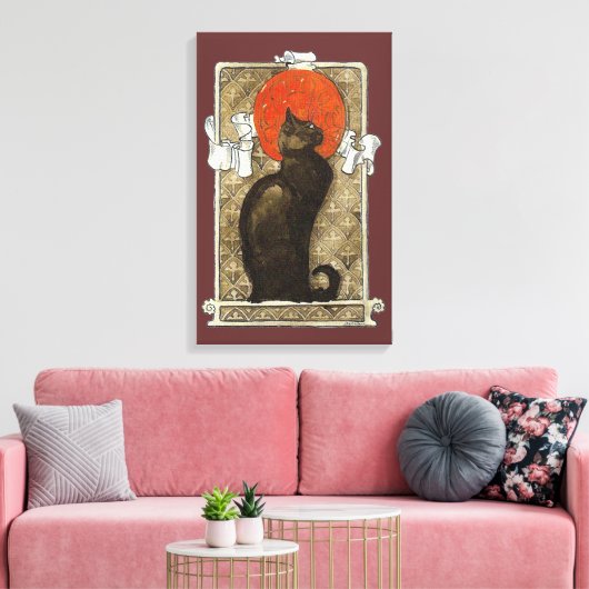 Black Cat, Alexandre Steinlen Canvas Afdruk (Insitu (Woonkamer))
