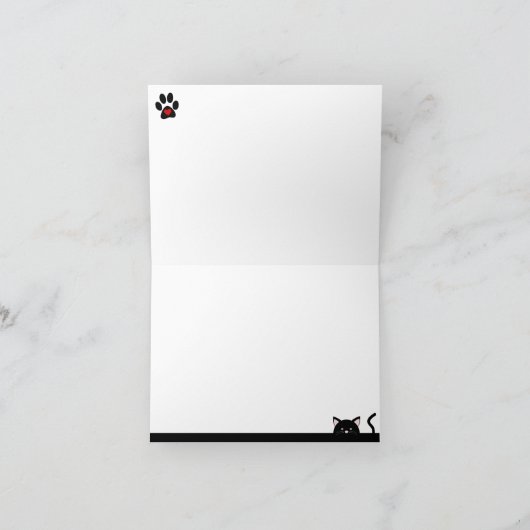 Black Cat and Bag Folded Hartelijk dank Bedankkaart (Binnen)