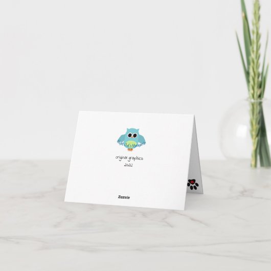 Black Cat and Bag Folded Hartelijk dank Bedankkaart (Achterkant)