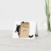 Black Cat and Bag Folded Hartelijk dank Bedankkaart (Voorkant)