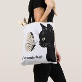 Black Cat and Butterfly Mysterious Tote Bag (Dichtbij)