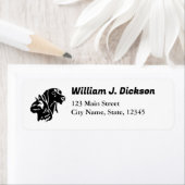 black cat and dog faces with personalized name etiket (Insitu)