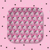 Black Cat and Ghost Pattern Roze papier Bord