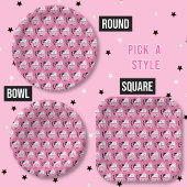 Black Cat and Ghost Pattern Roze papier Bord