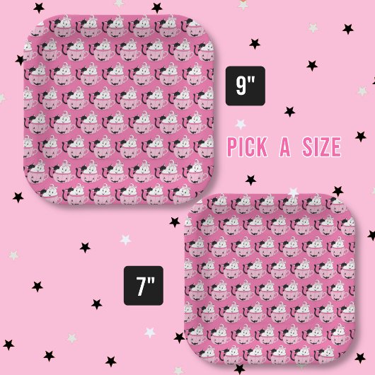 Black Cat and Ghost Pattern Roze papier Bord