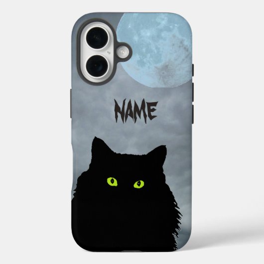 Black Cat and Moon Hoesje-Mate Samsung Galax Case-Mate iPhone Case (Achterkant)