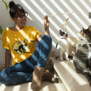 Black Cat and Owl Adventure in Egypt Unisex Cutsom T-shirt