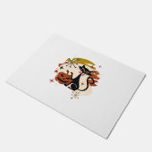 Black Cat and Pumpkin Atomic Retro Halloween Deurmat (Schuin)