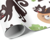 Black Cat and Pumpkin Halloween Pattern Cadeaupapier (Rol Hoek)