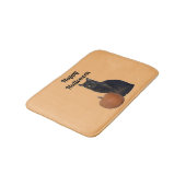 Black Cat and Pumpkin Happy Halloween Sinaasappel Badmat (Gekanteld)