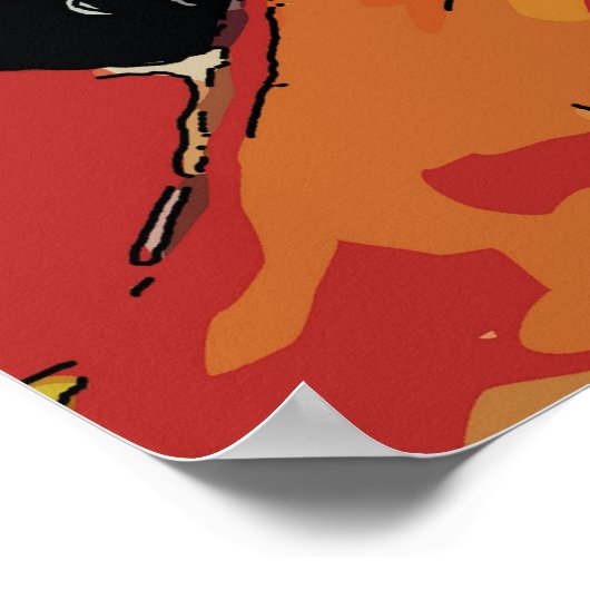 Black Cat and Red Wine Poster (Hoek)