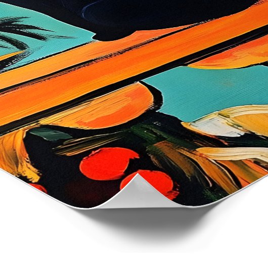 Black Cat and Sea  Poster (Hoek)