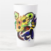 Black Cat and Sunflowers Latte Mok (Voorkant)