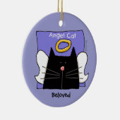 Black Cat Angel Personaliseren Keramisch Ornament (Rechts)
