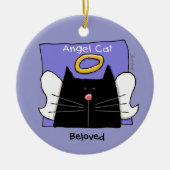 Black Cat Angel Personaliseren Keramisch Ornament (Voorkant)