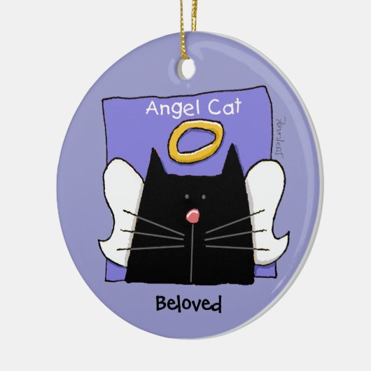 Black Cat Angel Personaliseren Keramisch Ornament (Links)