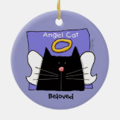 Black Cat Angel Personaliseren Keramisch Ornament (Achterkant)