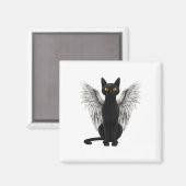 Black Cat Angel Wings Magneet (Voorkant / Achterkant)