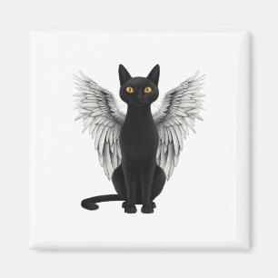 Black Cat Angel Wings Magneet