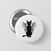 Black Cat Angel Wings Ronde Button 5,7 Cm (Voorkant /achterkant)