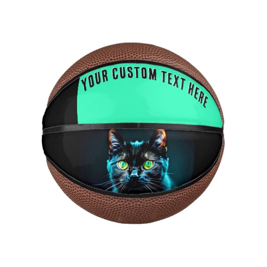 Black Cat Animal Afbeelding Custom Basketbal (Voorkant)