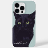 Black Cat Animal Art Gepersonaliseerde naam Case-Mate iPhone Case (Achterkant)
