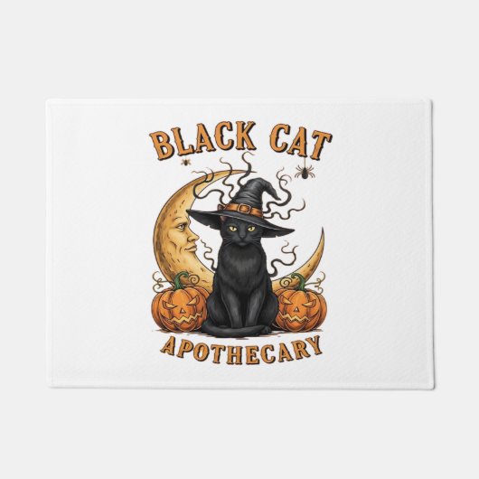 Black Cat Apothecary beroemd gemaakt door Hallowee Deurmat (Voorkant)