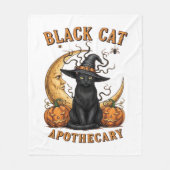 Black Cat Apothecary beroemd gemaakt door Hallowee Fleece Deken (Voorkant)