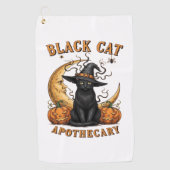 Black Cat Apothecary beroemd gemaakt door Hallowee Golfhanddoek (Voorkant)