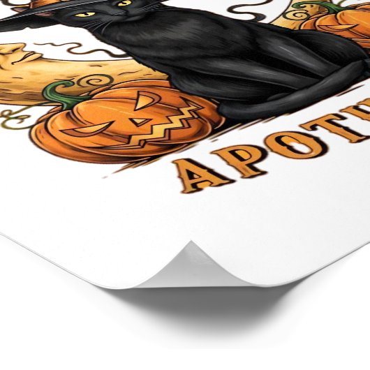 Black Cat Apothecary beroemd gemaakt door Hallowee Poster (Hoek)