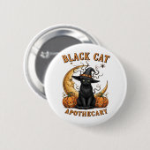 Black Cat Apothecary beroemd gemaakt door Hallowee Ronde Button 5,7 Cm (Voorkant /achterkant)