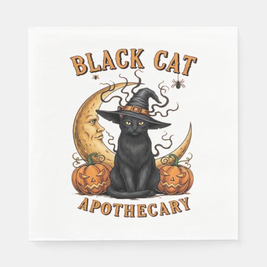 Black Cat Apothecary beroemd gemaakt door Hallowee Servet (Voorkant)