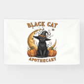 Black Cat Apothecary beroemd gemaakt door Hallowee Spandoek (Horizontaal)